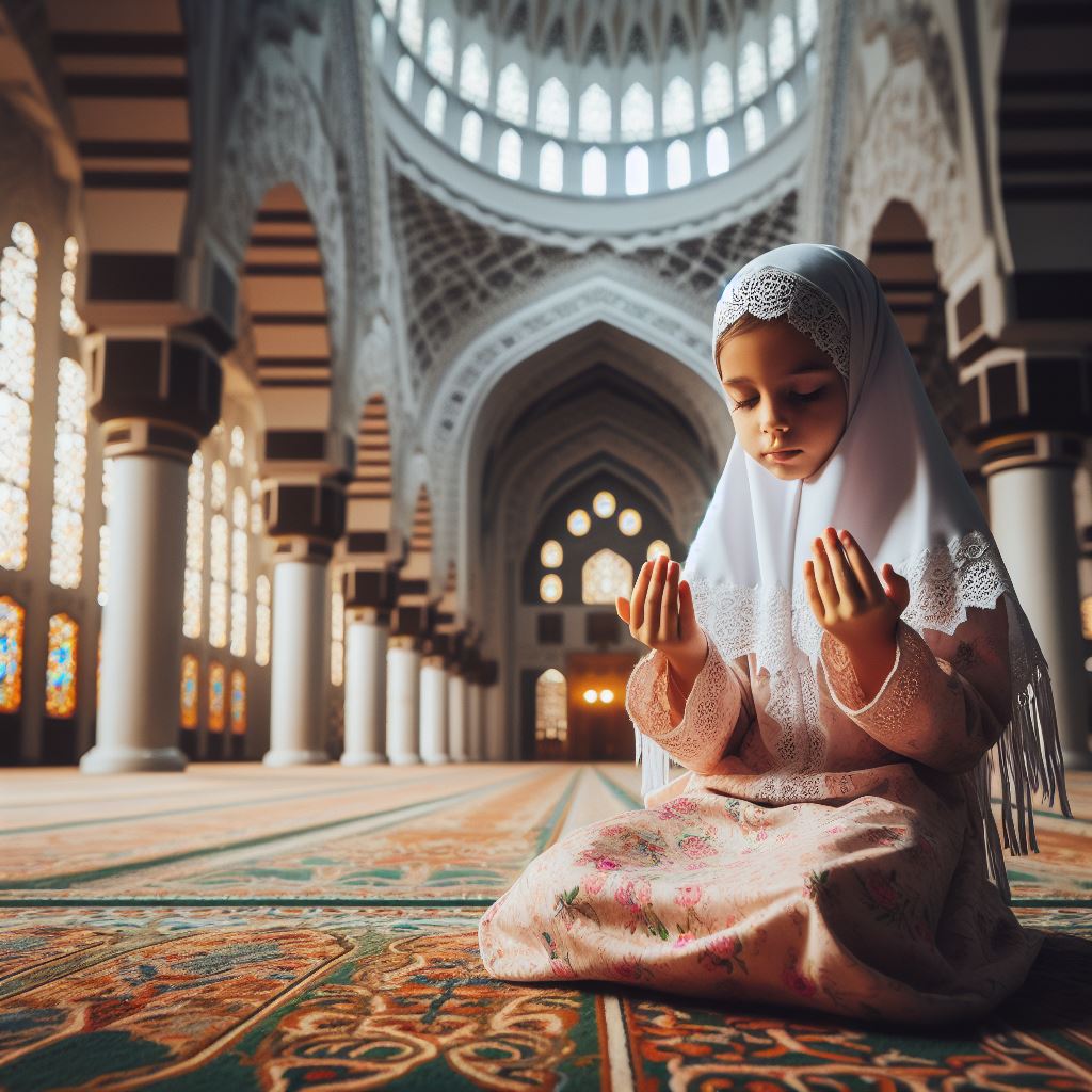 girl taking quran online lessons